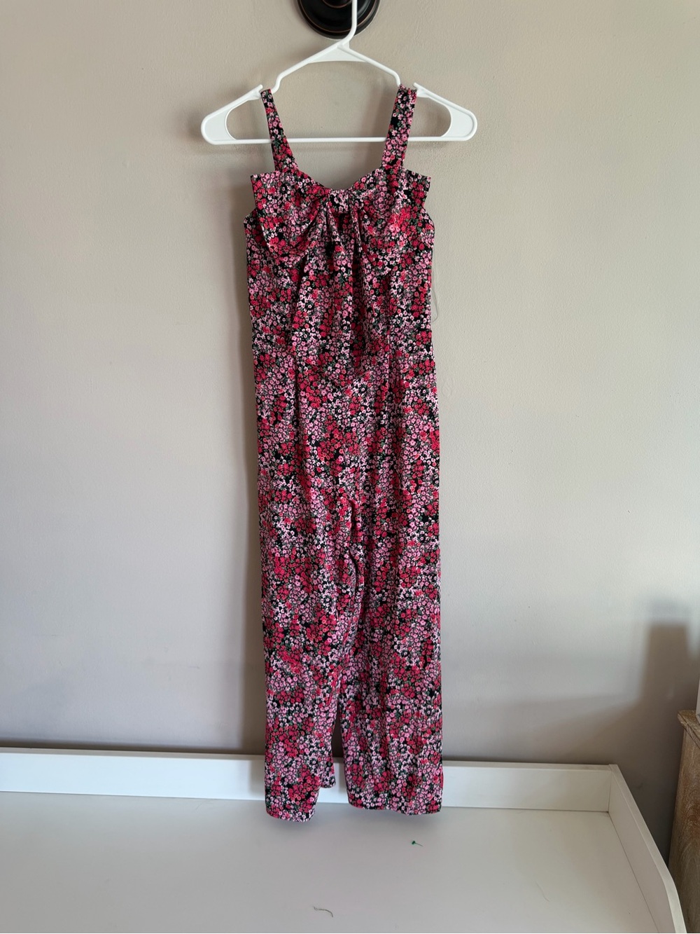 Speechless Pink Floral Sleeveless Wide-Leg Jumpsuit new size 12